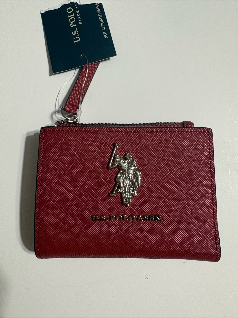 U.S. Polo Assn. Red Textured Wristlet Strap Wallet
